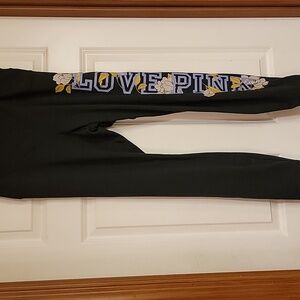 PINK leggings, navy with flowers,     size xl